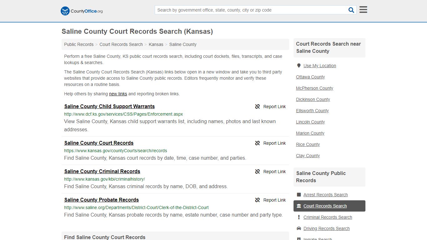 Court Records Search - Saline County, KS (Adoptions ...